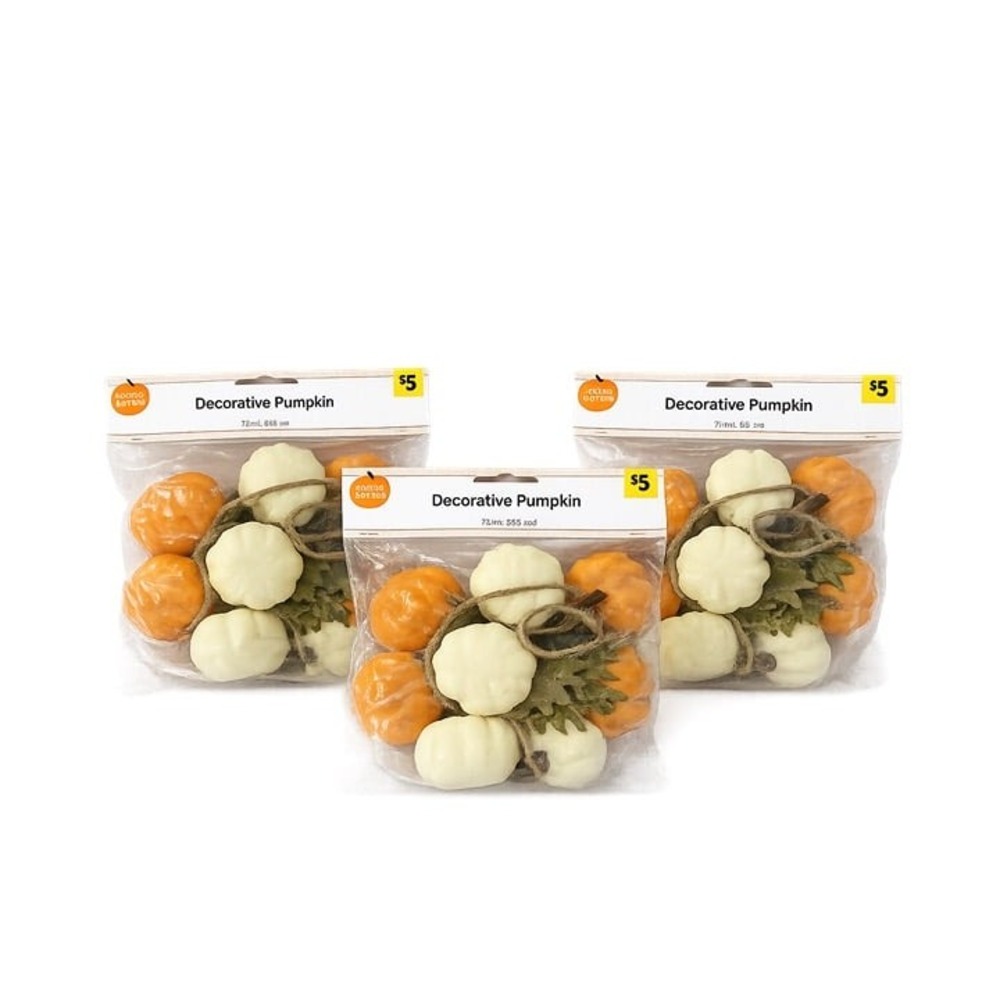 Lot of 3 Decorative Pumpkin Garlands 72" Fall Harvest Thanksgiving Decor
